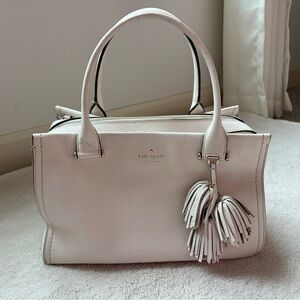 Kate Spade White Leather Palmer Drive Maryam Satchel Handbag